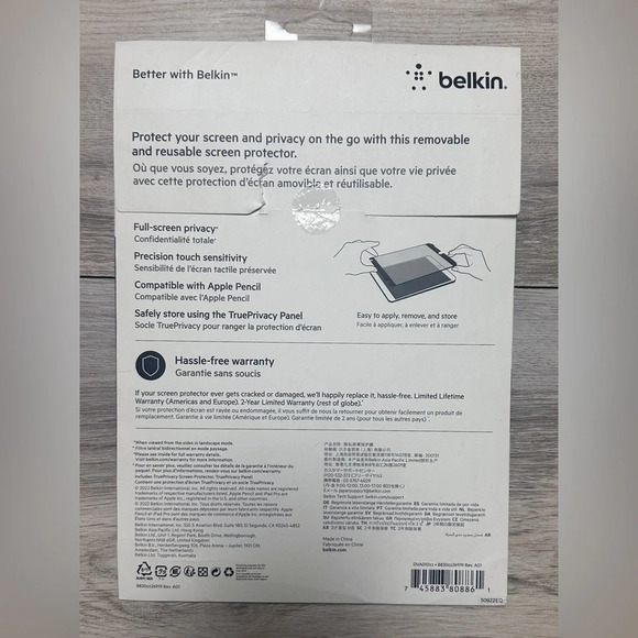 Belkin ScreenForce True Privacy  Screen Protector iPad Pro 11 Brand New - Picture 8 of 8